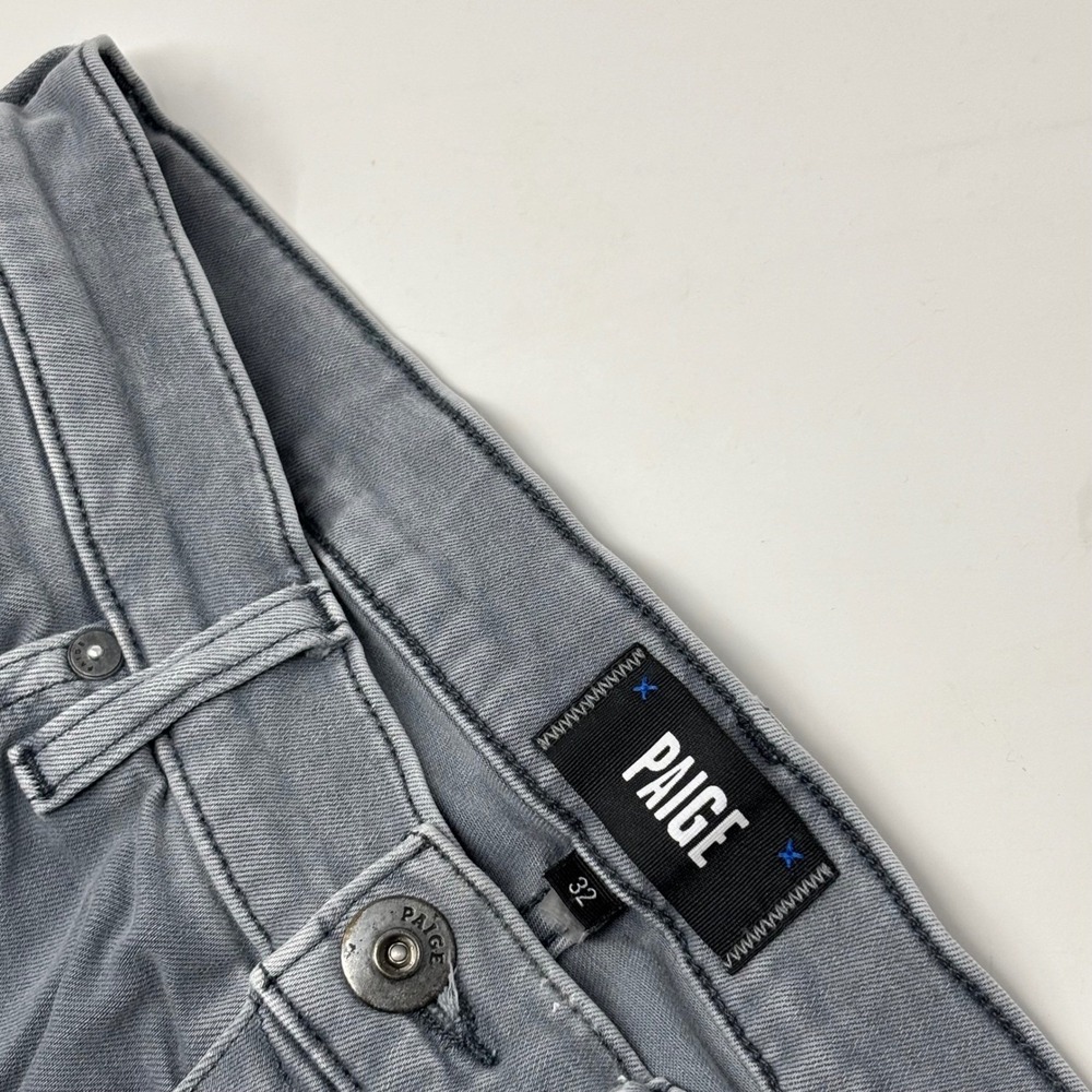 PAIGE Federal Men's 32 Slim Tapered Jeans Gray Vintage River Stone Stretch